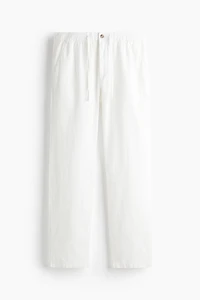 Regular-Fit Linen-Blend Pants