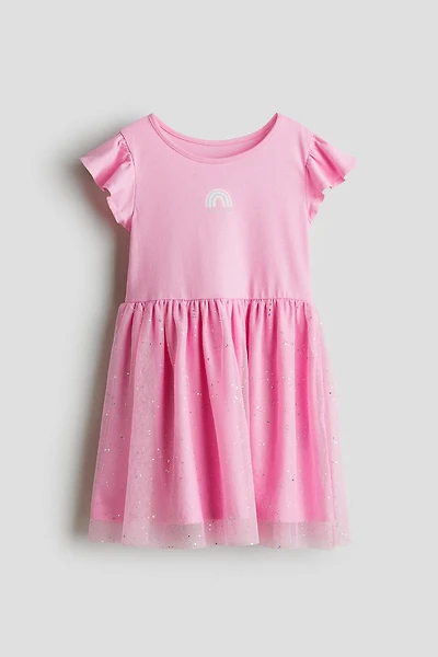 Jersey Dress with Tulle Skirt