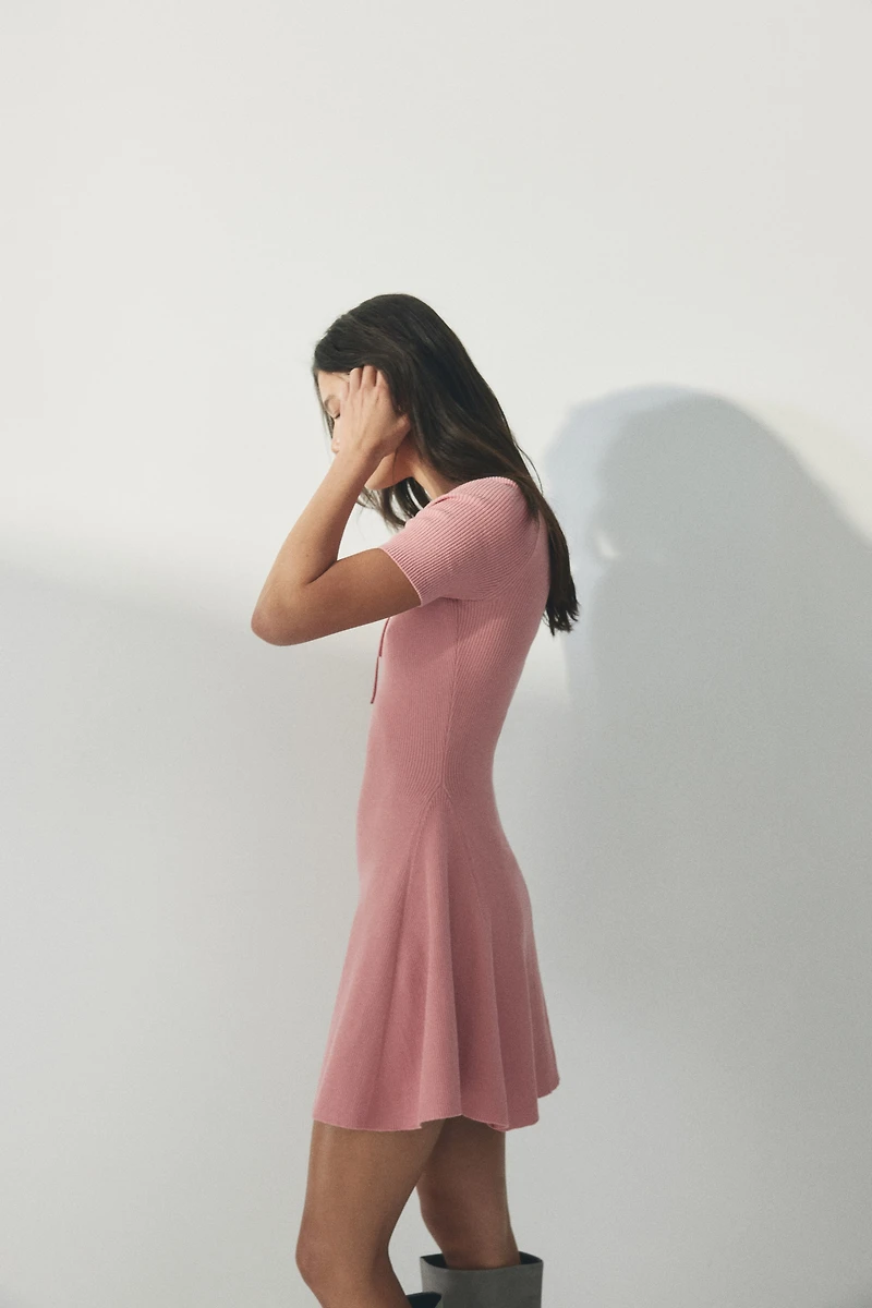 Minirobe en tricot côtelé