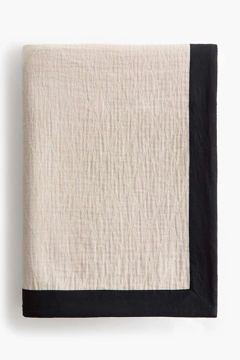 Jacquard-Weave Linen-Blend Bedspread