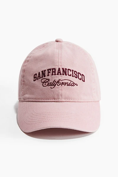 Embroidered-motif Twill Cap