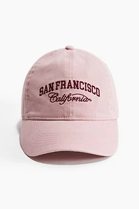 Embroidered-motif Twill Cap