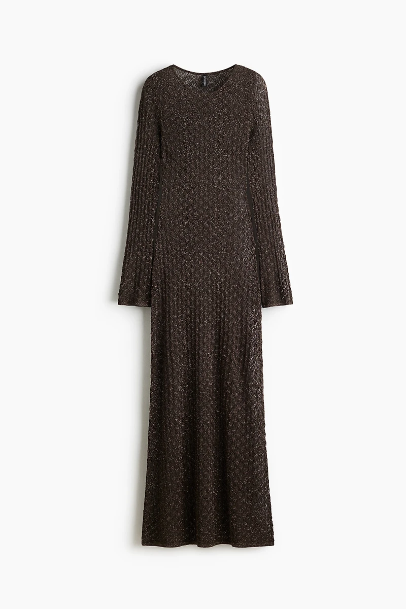 Robe maxi en tricot pointelle