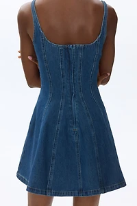 Robe en denim avec jupe évasée