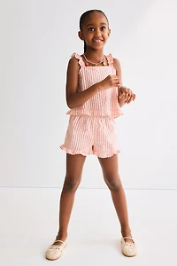 2-Piece Ruffle-Trimmed Cotton Set