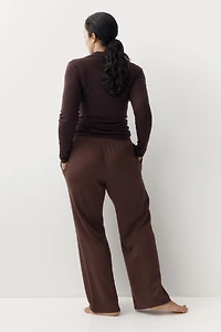 Pantalon jogging à jambes larges avec plis