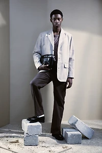 Pantalon habillé décontracté en lin mélangé