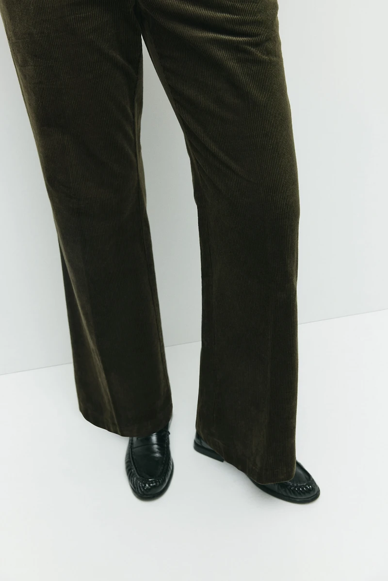 Pantalon MAMA évasé en velours côtelé