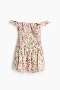 Smocked Off-the-Shoulder Dress