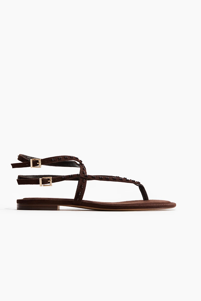 Bead-detail strappy sandals