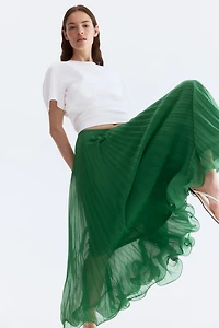 Sheer Pleated Skirt