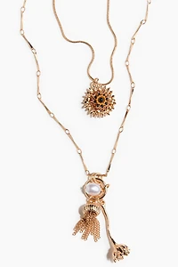 Double-Strand Pendant Necklace