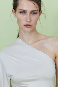 Draped One-Shoulder Top