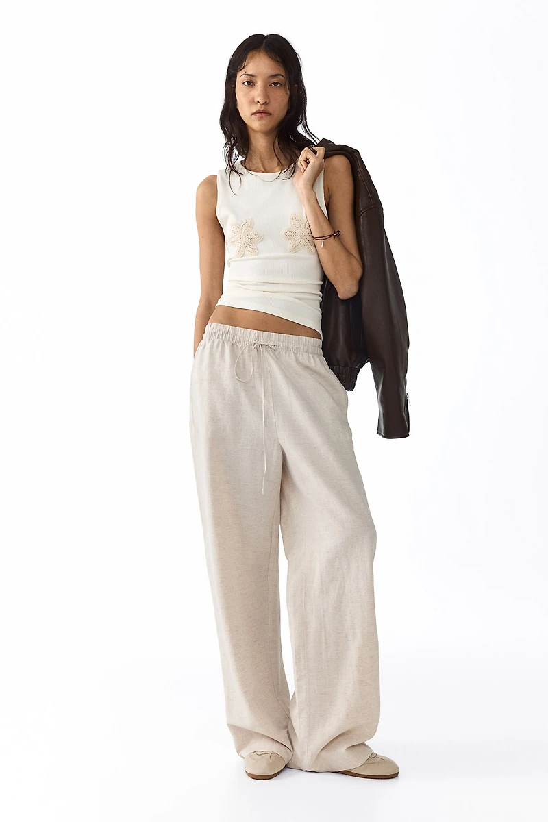 Pantalon en lin mélangé