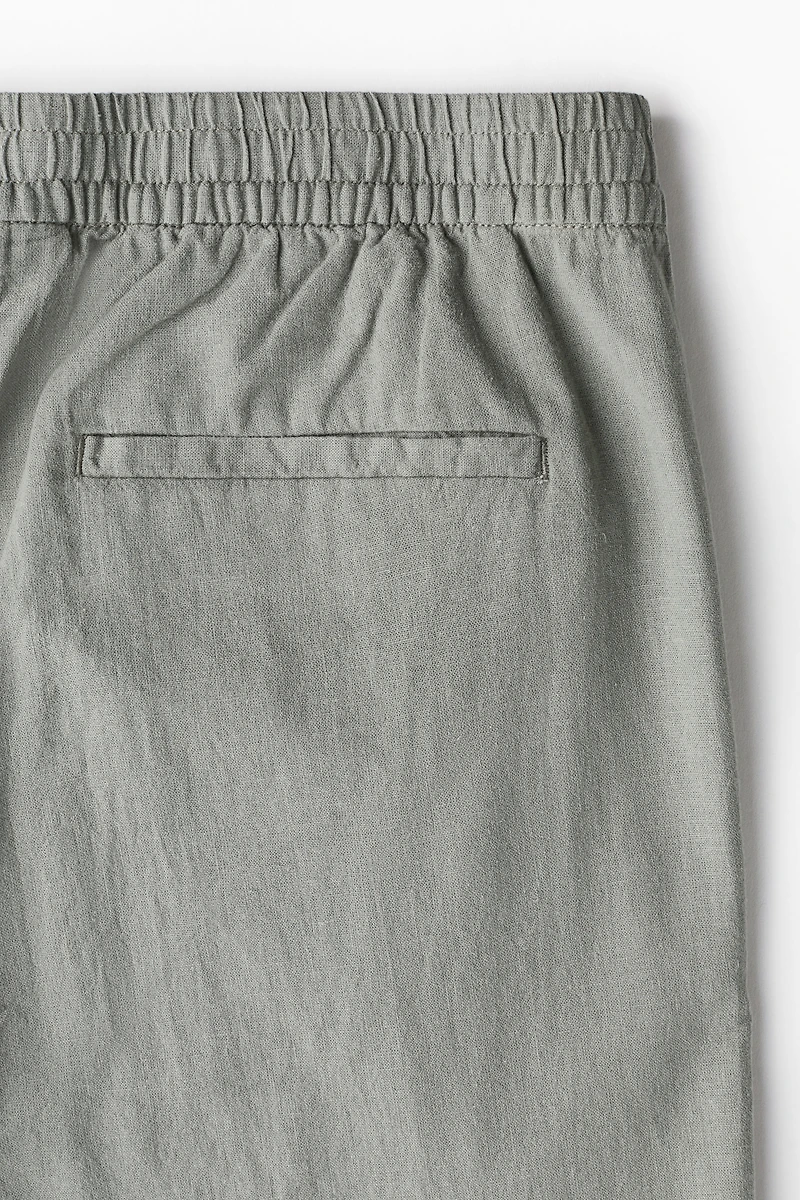 Regular-Fit Linen-Blend Pants