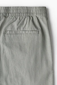 Regular-Fit Linen-Blend Pants