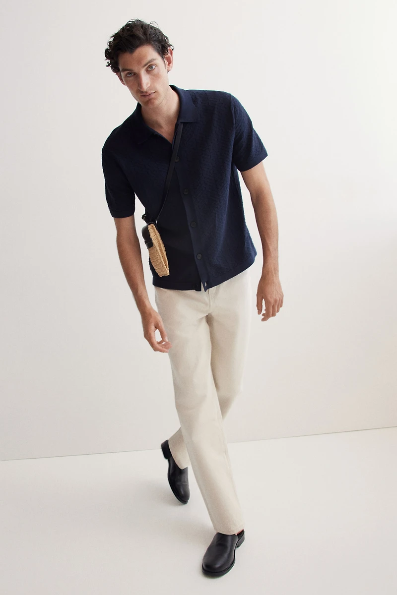 Regular-Fit Textured-Knit Shirt