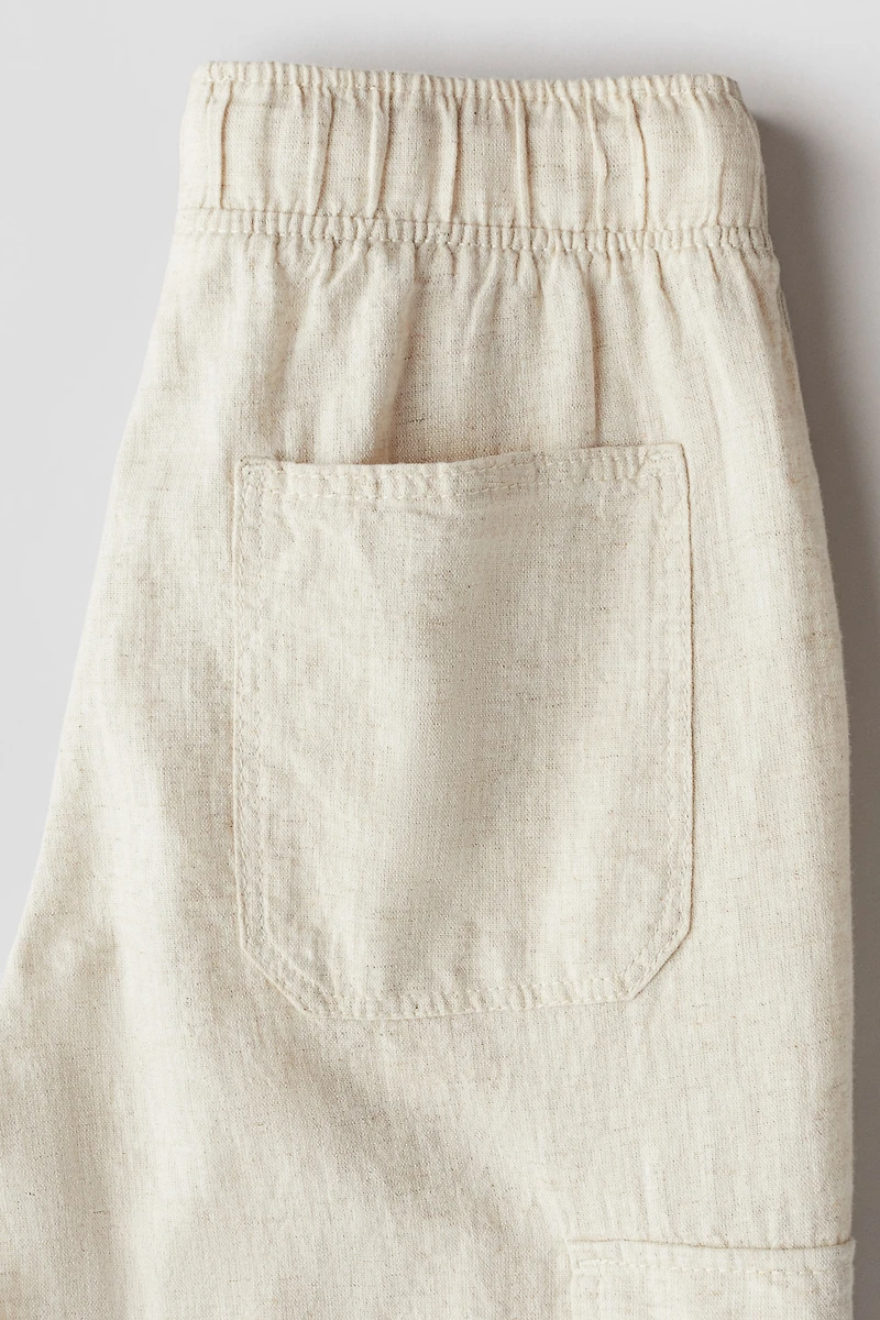 Pantalon de jogging cargo en lin mélangé