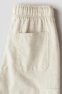 Pantalon de jogging cargo en lin mélangé