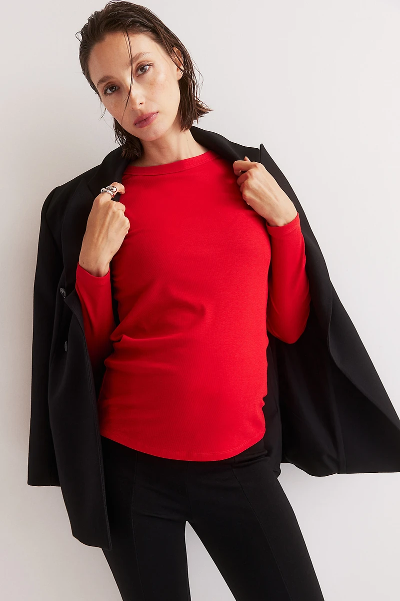 MAMA Ribbed Jersey Top