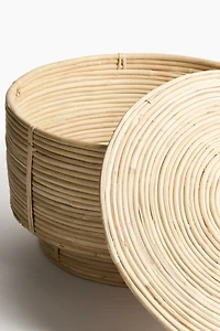 Low Rattan Storage Basket