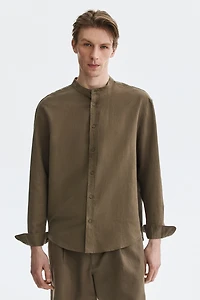 Chemise décontractée en lin mélangé