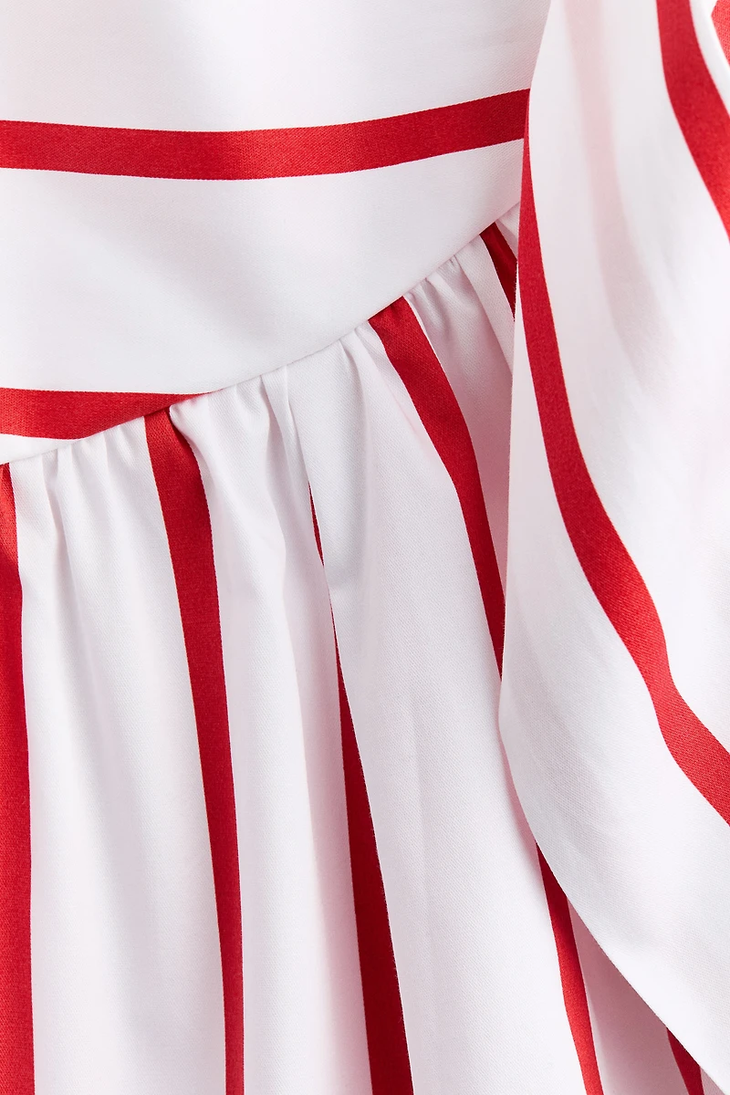 Tie-Detail Poplin Skirt