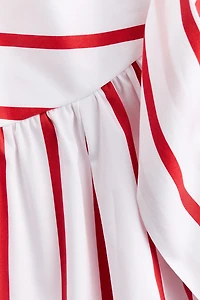 Tie-Detail Poplin Skirt