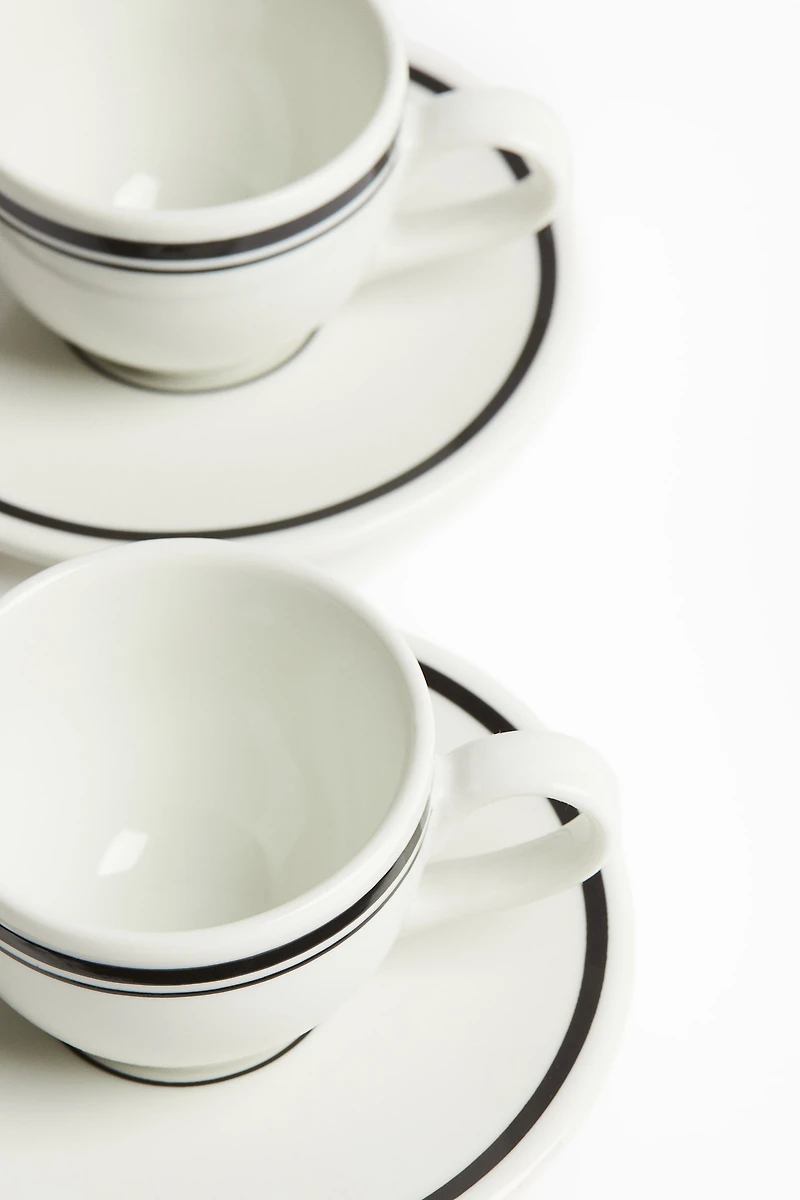 Lot de 2 tasses à expresso avec soucoupes