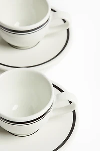 Lot de 2 tasses à expresso avec soucoupes
