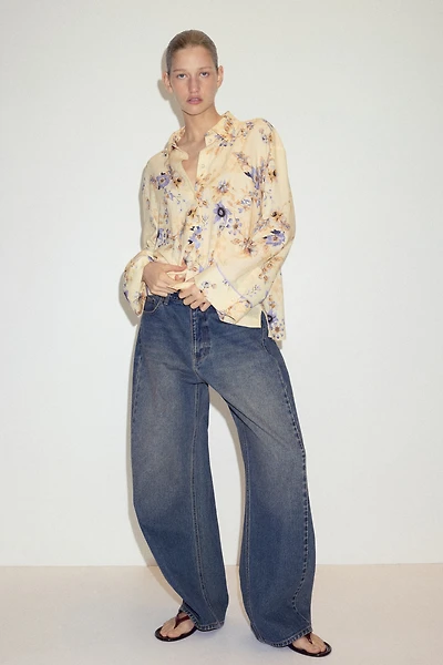 Chemise ample en lin mélangé