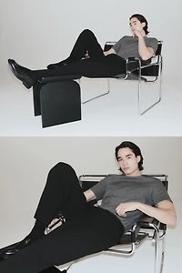 Four-Way Stretch Wide-Cut Pull-On Pants