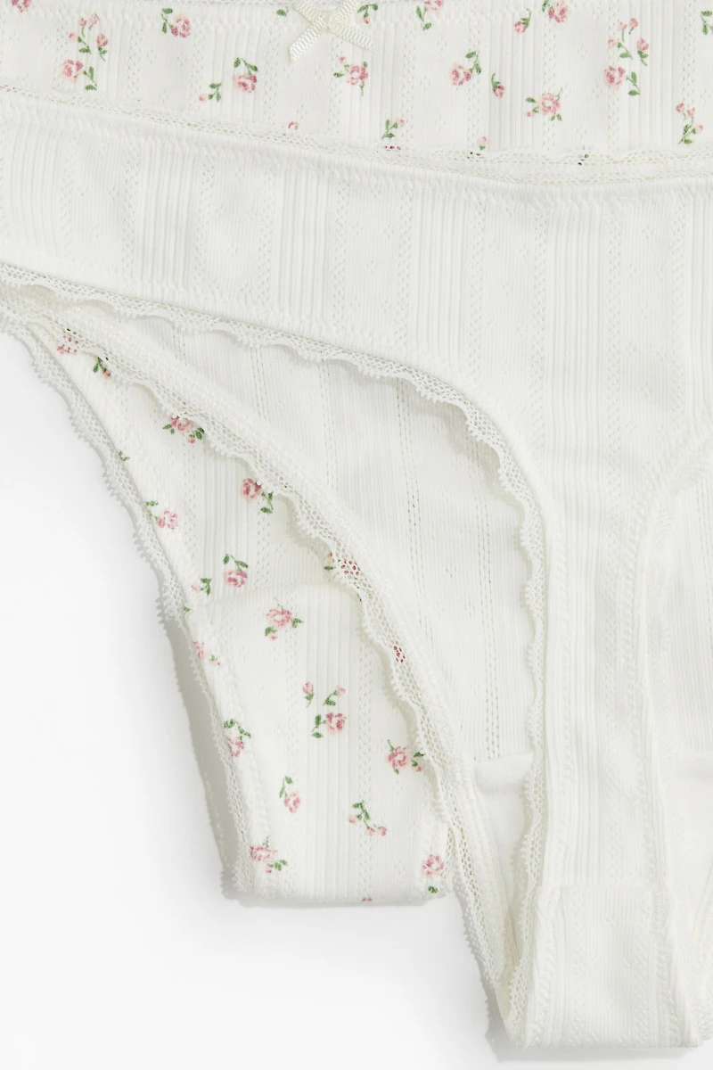 Lot de 2 culottes tanga en pointelle