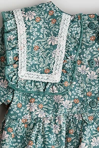 Floral-Print Poplin Romper Suit