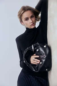 Metal-Detail Handbag