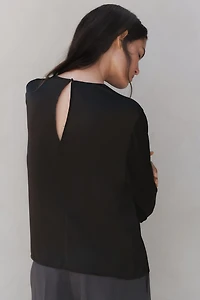 Blouse en satin avec détail plissé