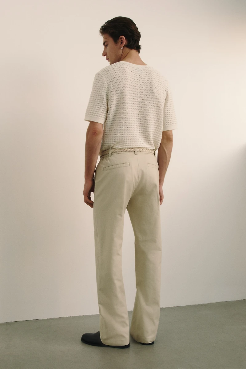 Relaxed-Fit Tailored Linen-Blend Pants