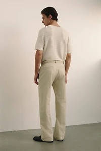 Relaxed-Fit Tailored Linen-Blend Pants