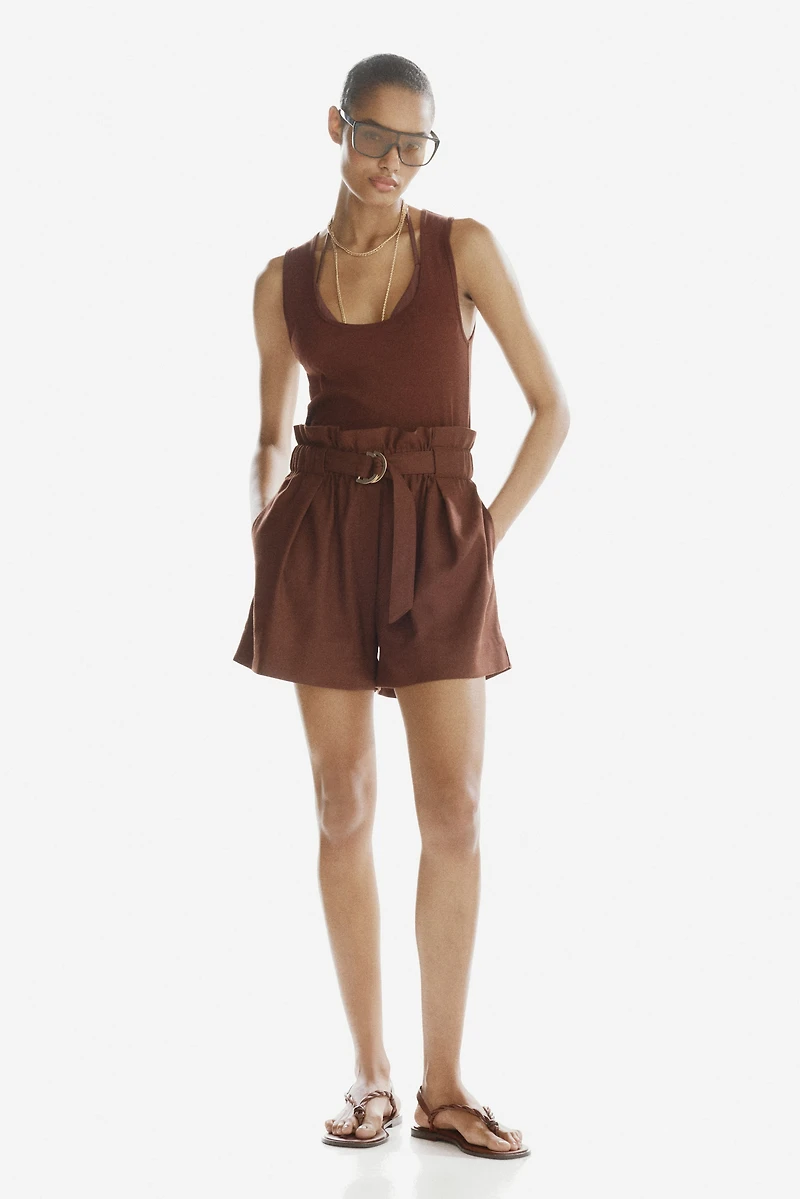 Paper Bag Shorts with Belt