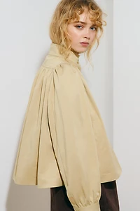 Puff-Sleeved Twill Jacket