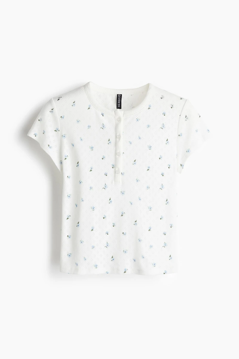Pointelle Jersey Top