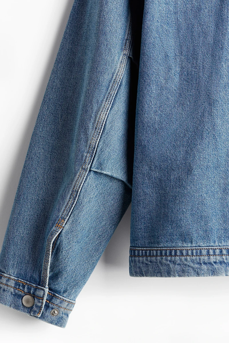 Veste Coupe Classique en denim avec col côtelé