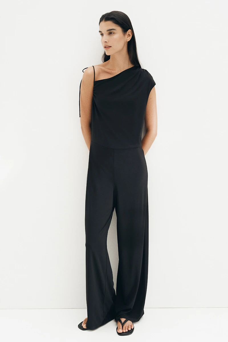 Asymmetric Jersey Jumpsuit