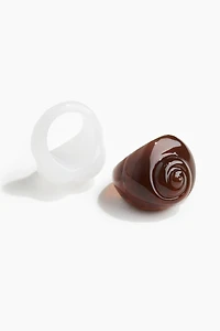 2-Pack Seashell-Shaped Rings