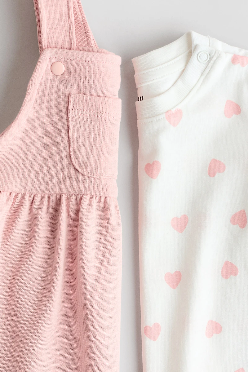 2-Piece Overall Dress and Top Set