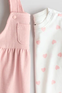 2-Piece Overall Dress and Top Set