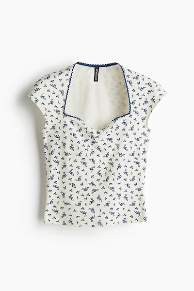 Ribbed Sweetheart-Neck Top