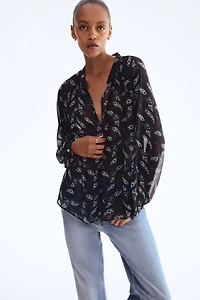 Blouse en mousseline à motif