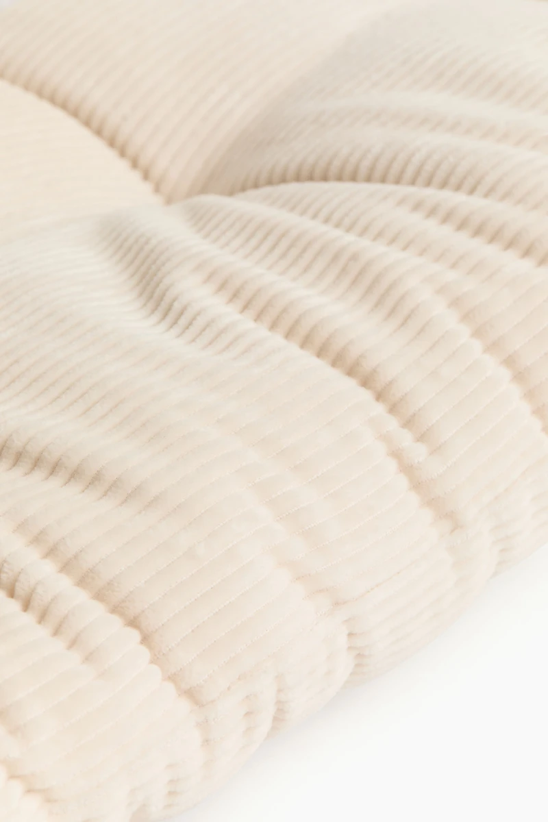 Coussin d'assise rectangulaire en velours côtelé