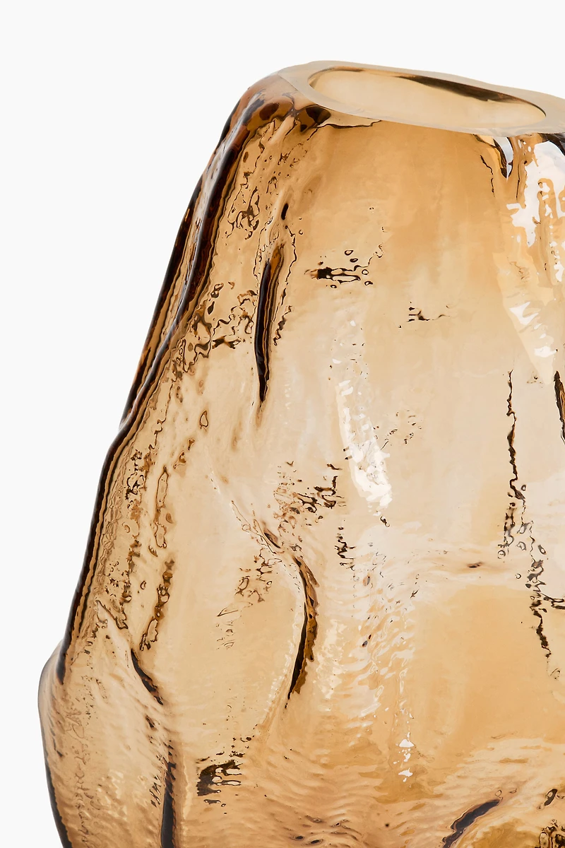 Vase en verre texturé